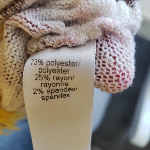 Maurices XS Short Sleeve Shirt Pink White Brown Aztec Strappy Back - Picture 5 of 7